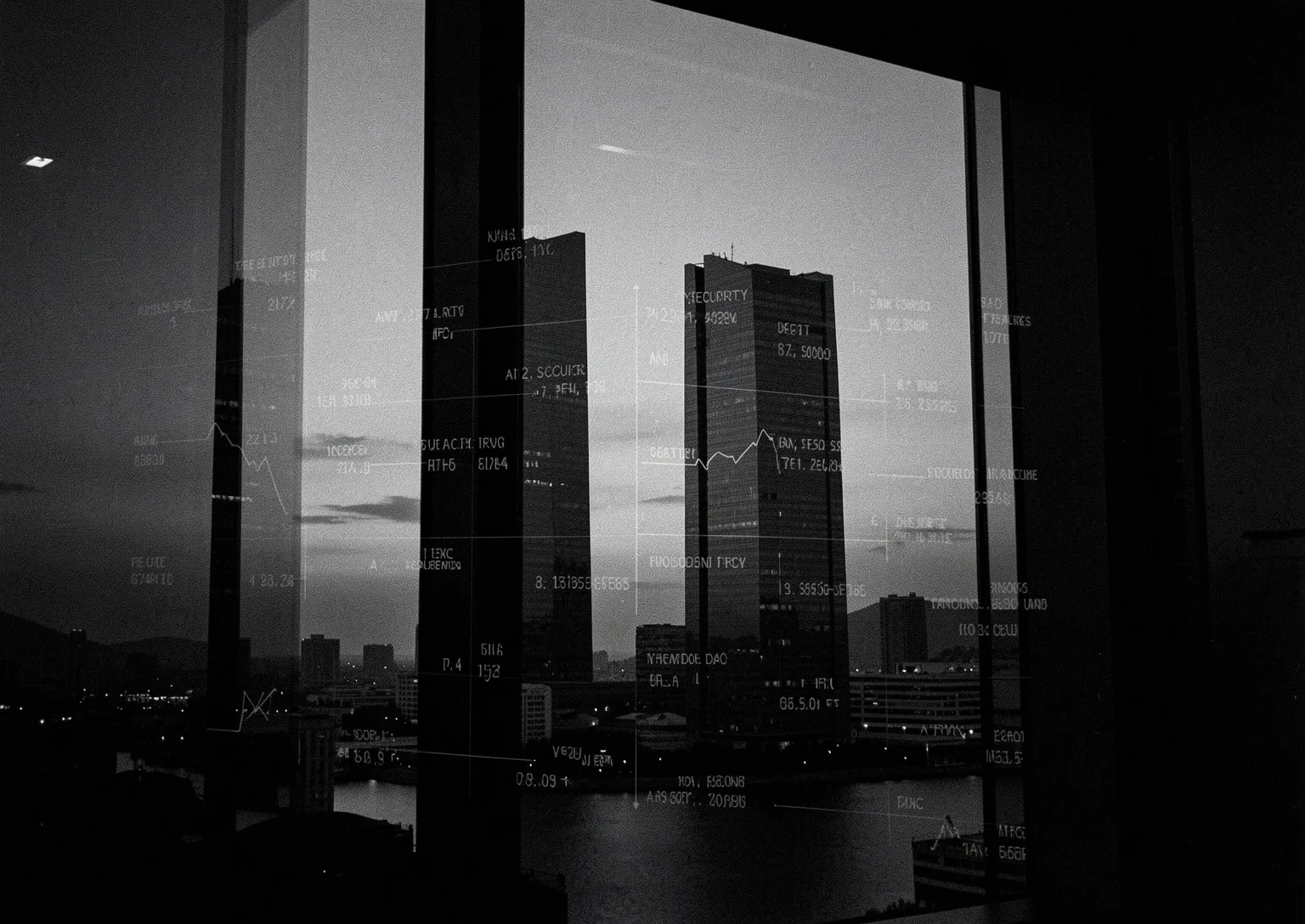 Seoul Financial District Silhouette